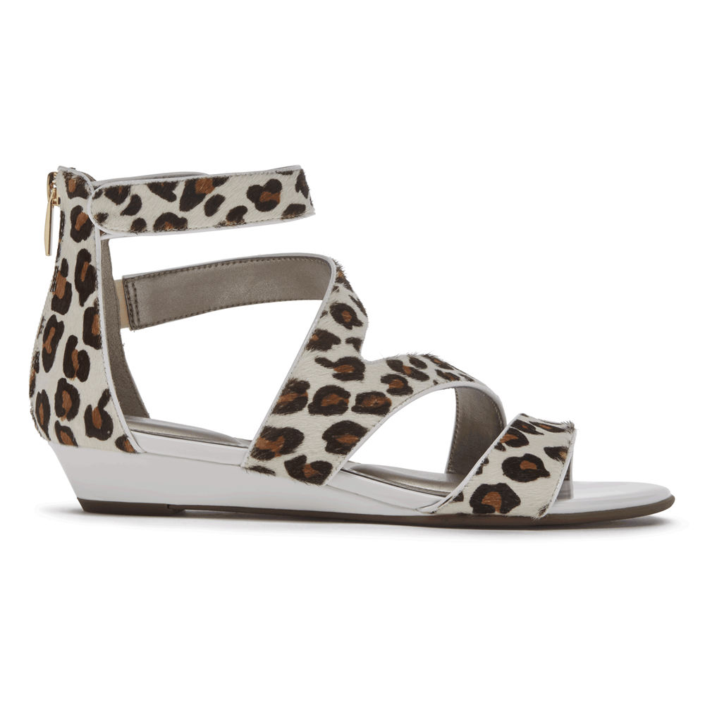 Sandalias Rockport Mujer Mexico - Total Motion Zandra Strappy Leopardo - DFLQU3512